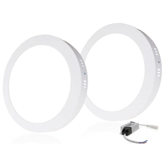 Kit 2 Painel Plafon De Led 12w Teto Sobrepor Redondo