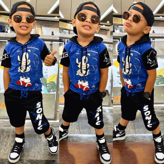 Conjunto Infantil Sonic Verão Camisa Bermuda Kit Top