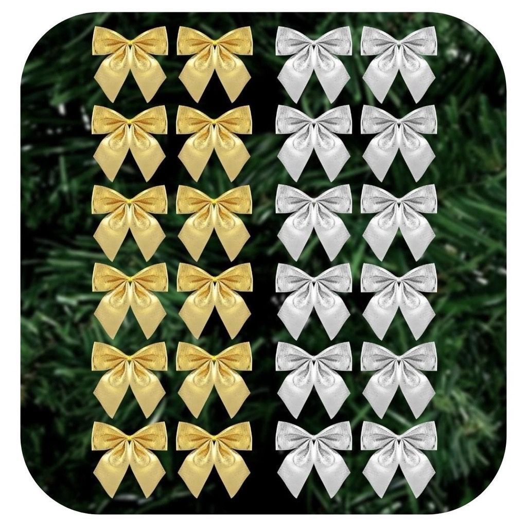 Kit 36 Laços Laçinhos Metalizados 5cm Natalino Enfeite Decorativo Laços Premium decoração NATAL
