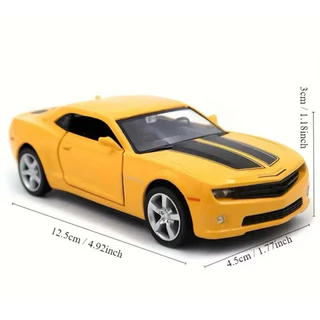 Carrinho de Ferro Colecionador Modelo Camaro Miniatura Abre Capô Com Porta de Metal Pneu borracha