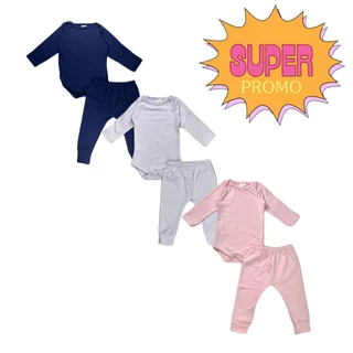 Conjunto Body e Calça Térmica Bebê Manga Longa + Calça Pagão Suplex Peluciada