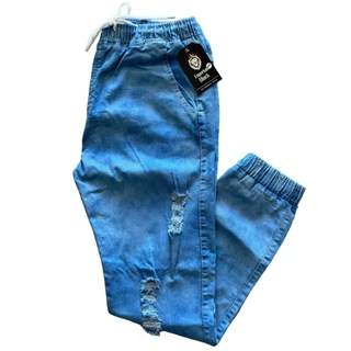 Calça jeans jogger masculina c/elastano com cordao elastico punho a pronta entregas envio rapido