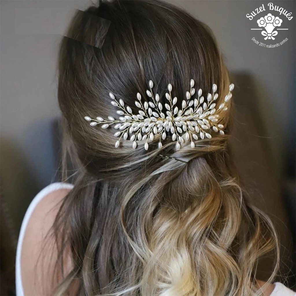 Arranjo de Cabelo Grinalda de Noiva Casamento Debutantes