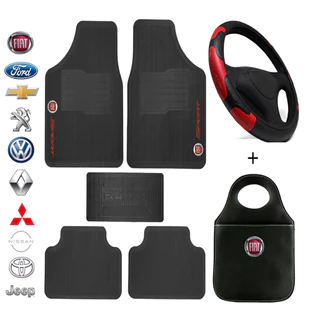 Kit Tapete Para Carro Completo Universal + Capa de Volante + Lixeira Personalizada em Oferta na Shopee