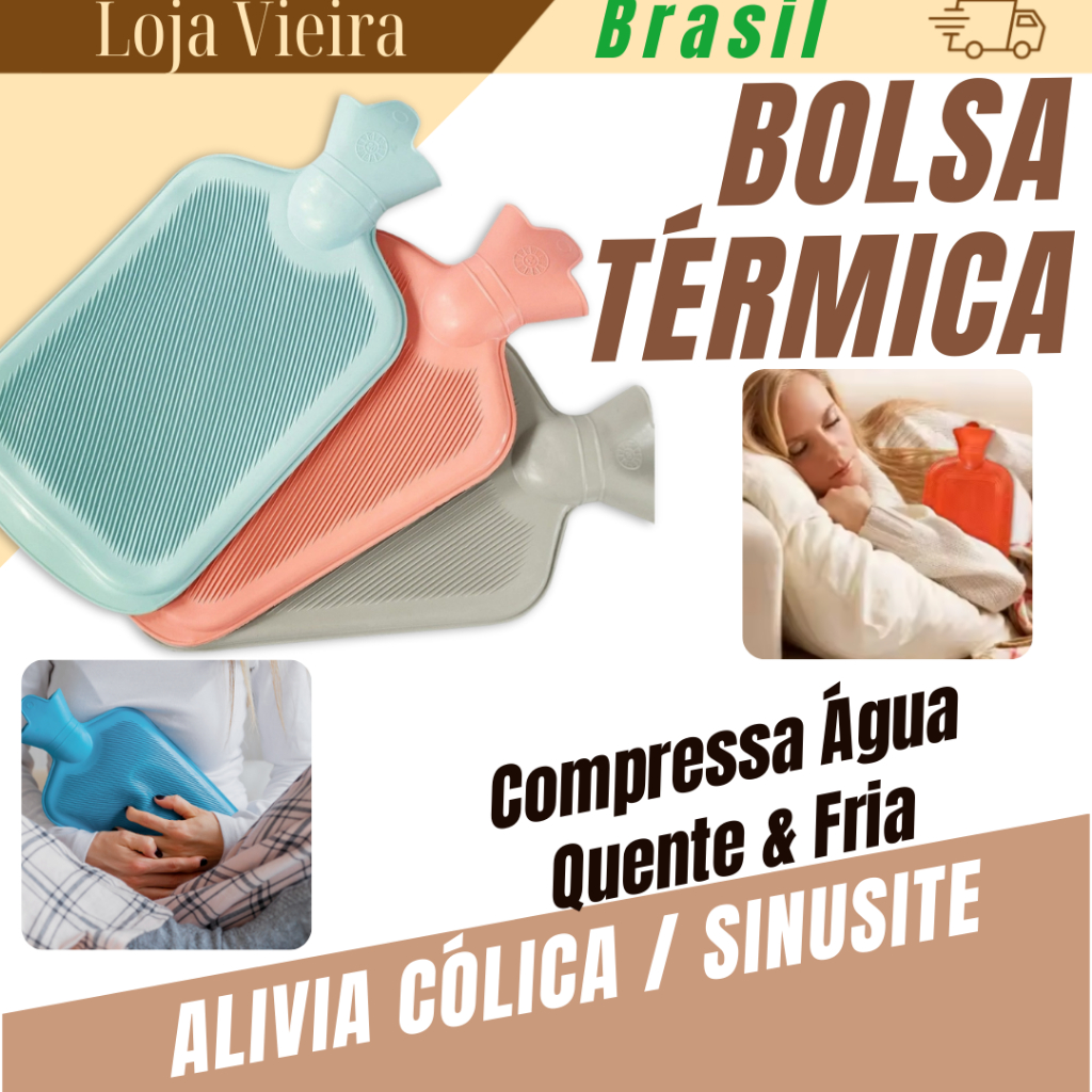 Bolsa Térmica Compressa Água Quente e Fria Alívio da Cólica e Sinusite ...