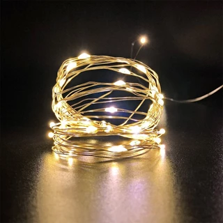 Fio De Fada Led Pisa Pisca para Decoração de Natal Ano Novo Festas Cordão De Luz 2 Metros - Branco Quente