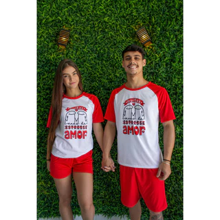 Kit Conjunto Pijama De Verão Casal Namorados Confortável