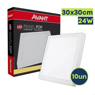 Kit 10 Painel Led Plafon Sobrepor 24w Quadrado Forte 30x30 6500K 4000K 3000K