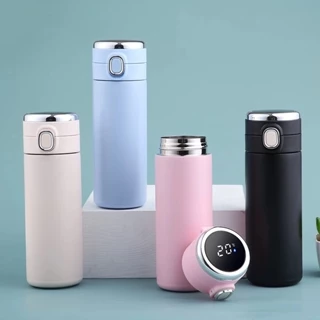 Garrafa Térmica Em Aço Inox Com Termômetro Digital 420ml Led Indicador Temperatura em Oferta na Shopee
