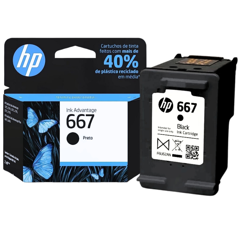 Cartucho Hp 667 Preto Original HP Deskejet Ink Advantage: 2376,2776 ...