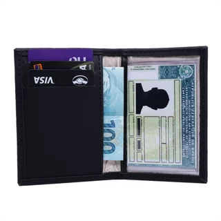 Carteira de Couro Porta Cartões, Porta Documentos RG CNH Cédulas