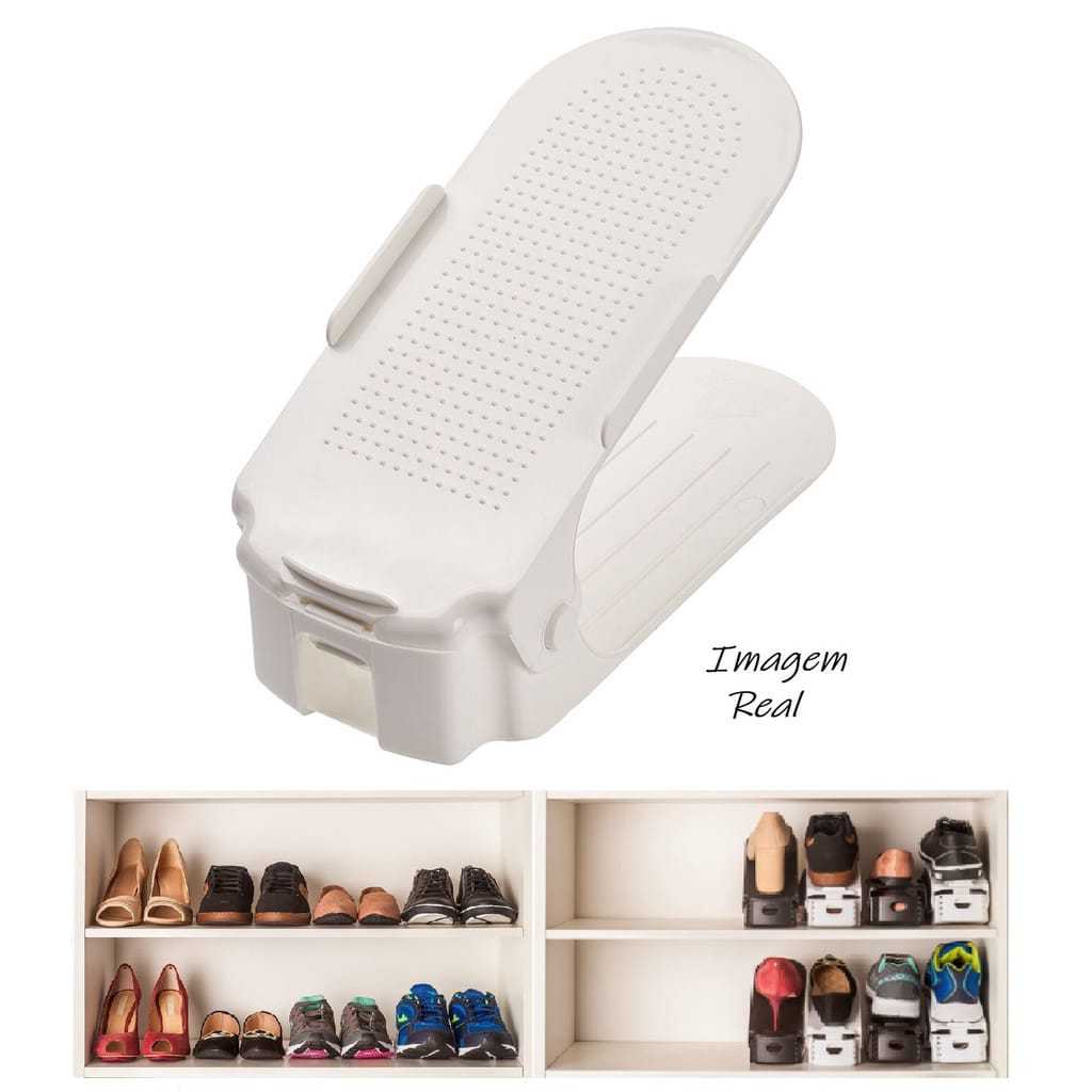 Organizador Para Sapatos BrancoTênis Kit Unidade Suporte Com Regulagem Altura Envio Rápido