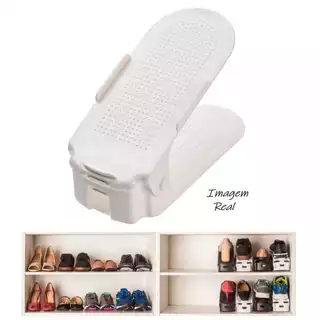 Organizador Para Sapatos BrancoTênis Kit Unidade Suporte Com Regulagem Altura Envio Rápido