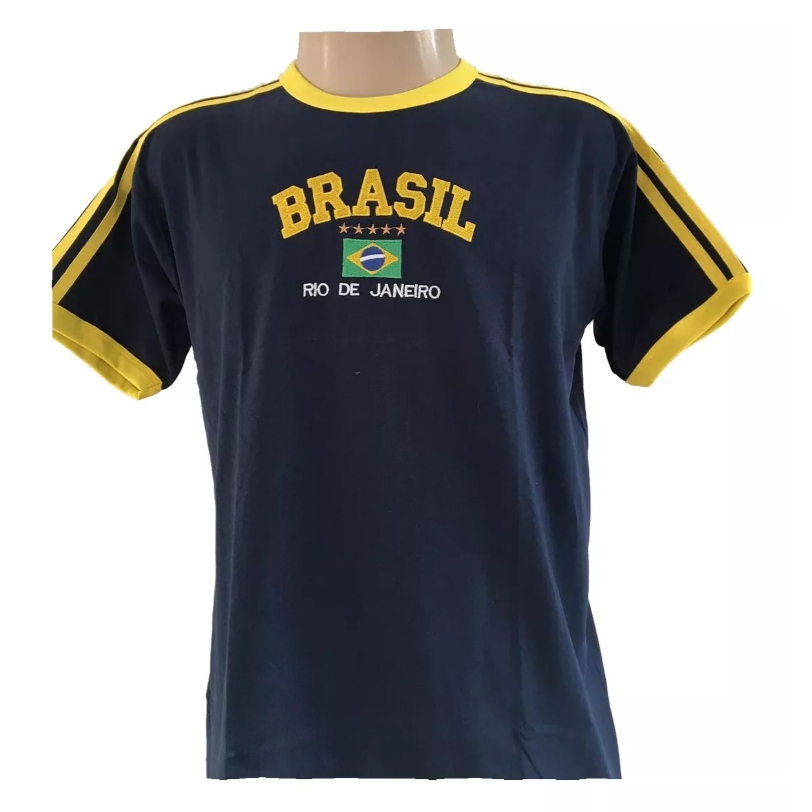 Camisa do Brasil Bordada Adulto Unissex
