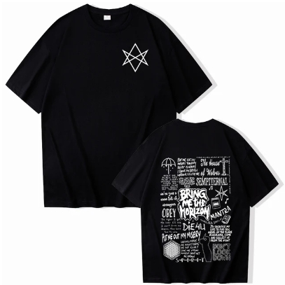 Camiseta Unissex Bring Me The Horizon Blusa Algodão Confortável Banda De Rock