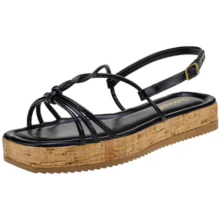 Sandália Feminina Papete Flat Rasteira Flatform Slide Shekinah Tiras Conforto Lançamento Moda