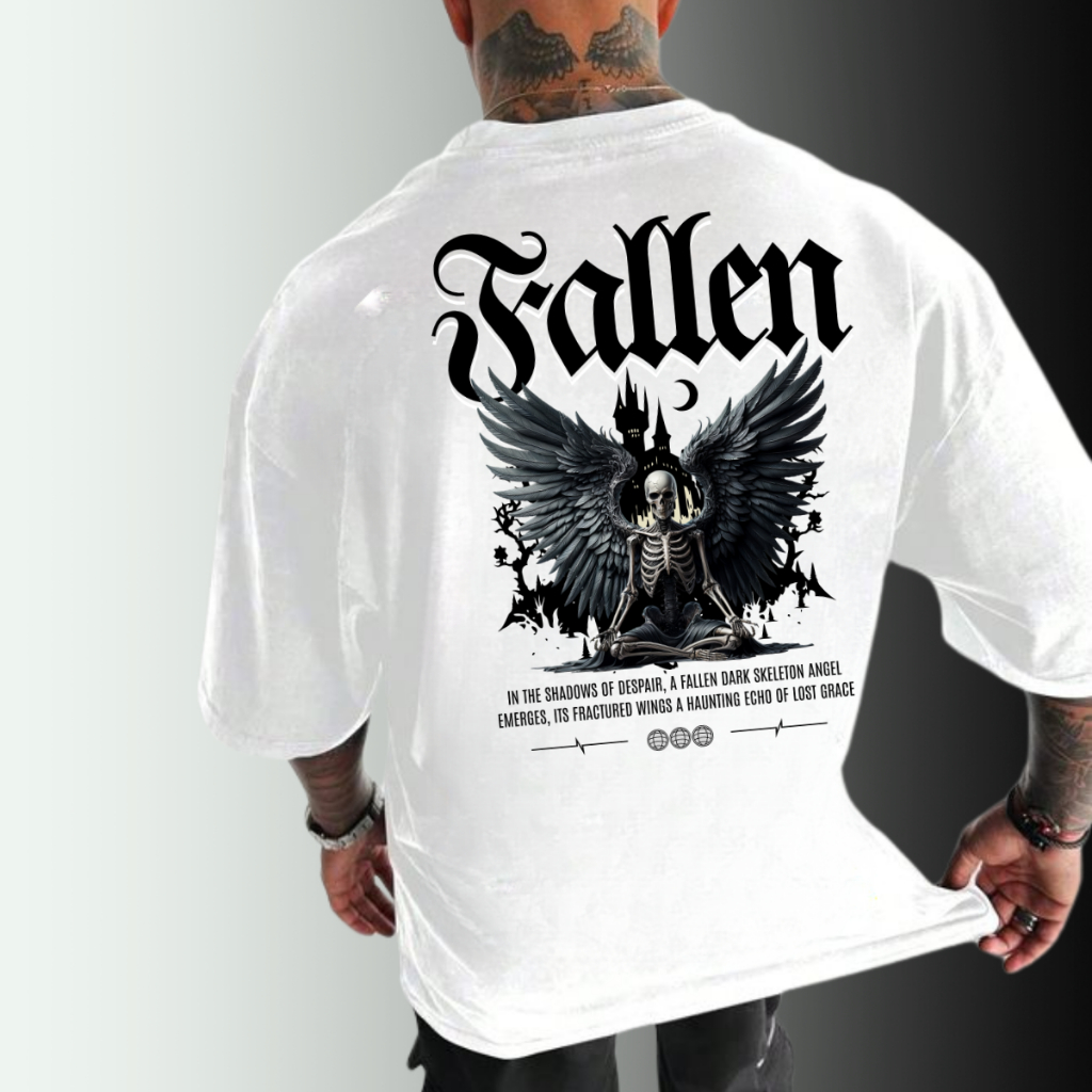 Camiseta Oversized Fallen Streetwear 100% Algodão Tumblr Masculina Estilosa