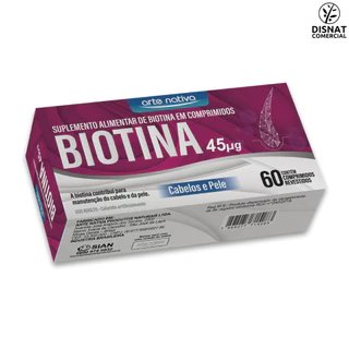 Vitamina Biotina 45µg Cabelos e Unhas 60 Comprimidos - Arte Nativa em Oferta na Shopee