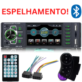 Central Multimídia 1 Din Mp5 Automotivo 1din + Espelhamento + Controle De Volante Novo!