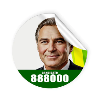 Adesivos praguinha política - Adesivo para campanha eleitoral 5x5cm, 6x6cm, 7x7cm