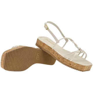 Sandália Flatform Feminina Rasteira Plana Papete Shekinah Tiras Cruzadas Tendência Festa