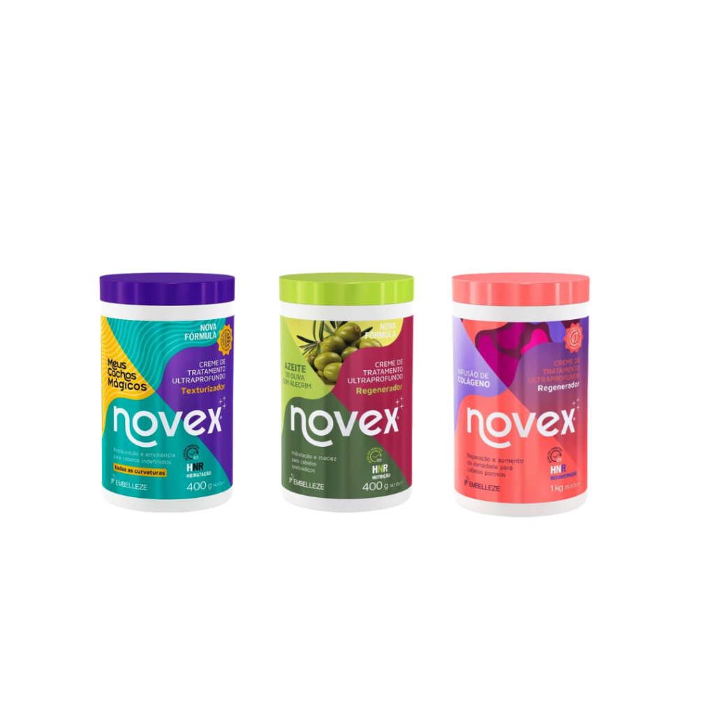 kit 3 cronograma capilar nutricao hidratação reconstrução novex ...
