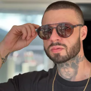 oculos lançamento masculino modinha polarizado super confortavel lentes redondas estiloso de luxo pra festa balada rave night loja x