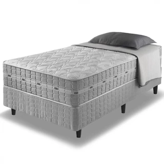 Cama Box + Colchão Solteiro Twin Size Molas Ensacadas Alabama 96x203x61cm