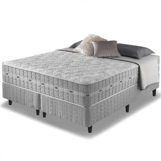 Cama Box King + Colchão Molas Ensacadas Alabama 193x203x61cm