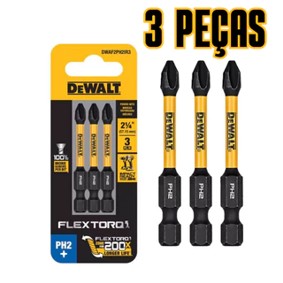 Ponta Bits Ph2 Dewalt 3 Peças Medio (dwaf2ph2ir3) 57mm
