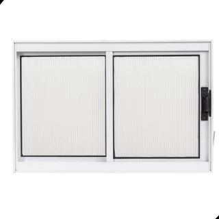 Janela de Correr 2 Folhas Ideal para Todos os Ambientes A60L80 em Alumínio e Policarbonato