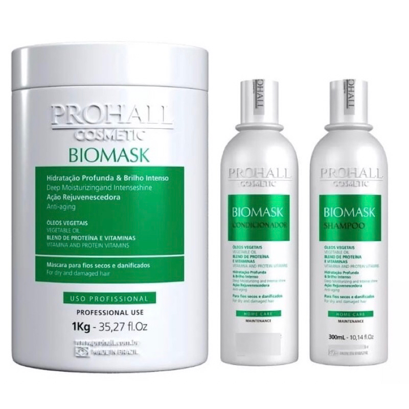 Biomask 1 kilo prohall hidratação +shampoo | Shopee Brasil