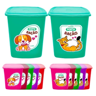Porta Ração 6 litros Pote para Ração de Cães e Gatos