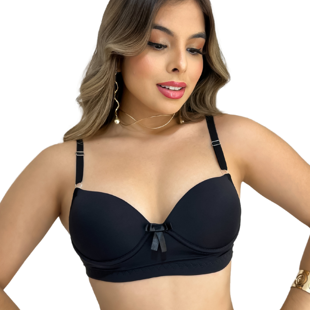 Sutiã Reforçado Básico Microfibra Com Bojo Lingerie premium Direto Da Fábrica Sutian Alça reforçada