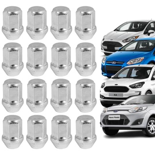 Jogo 16 Porcas Cromadas Roda Liga Leve Ford Fiesta Ka Focus Courrier Escort em Oferta na Shopee