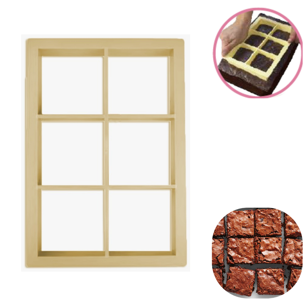 Cortador De Brownie Quadrado 6 Cortes 7x7 Cm Corte facil