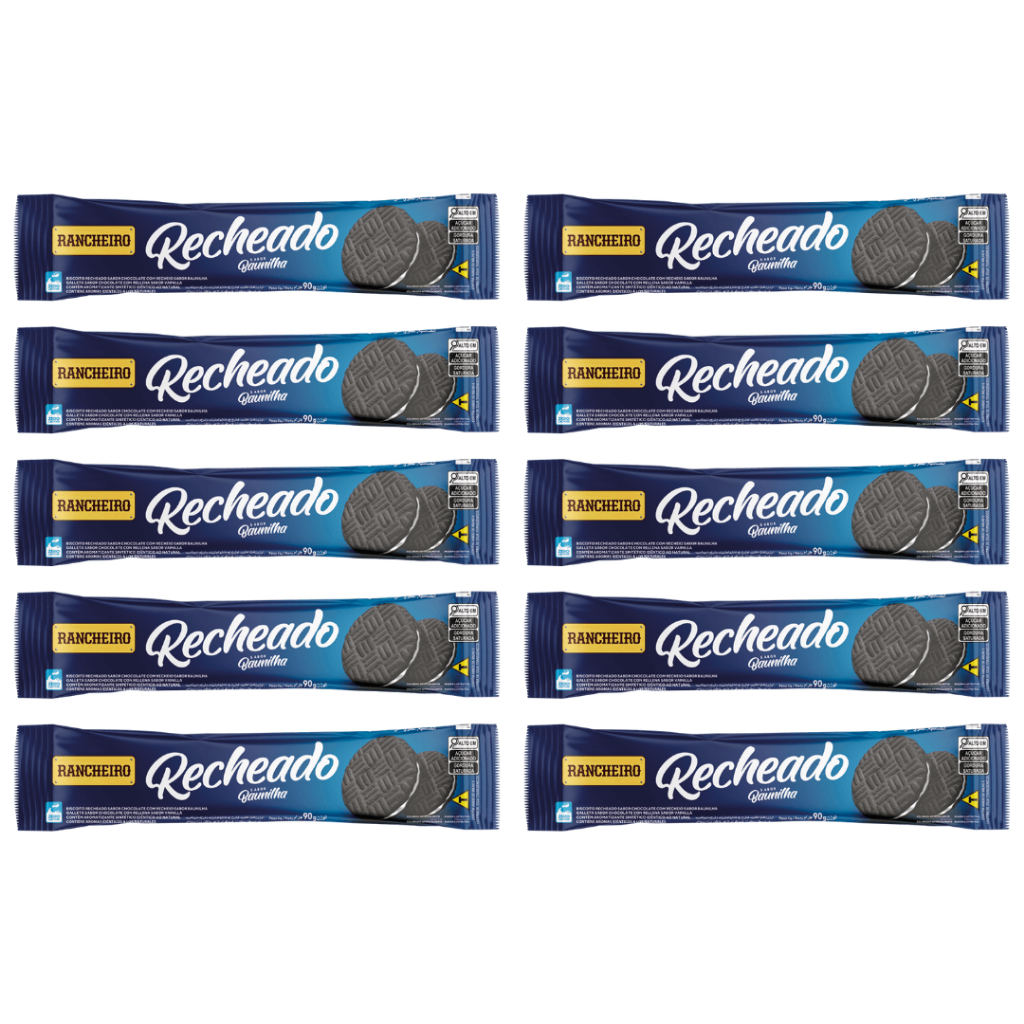 10 Biscoito Bolacha Rancheiro Baunilha Zero Lactose 90g | Shopee Brasil