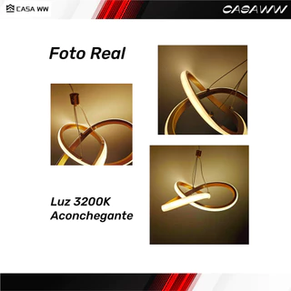 Pendente Led Infinito 3200K Branco Quente