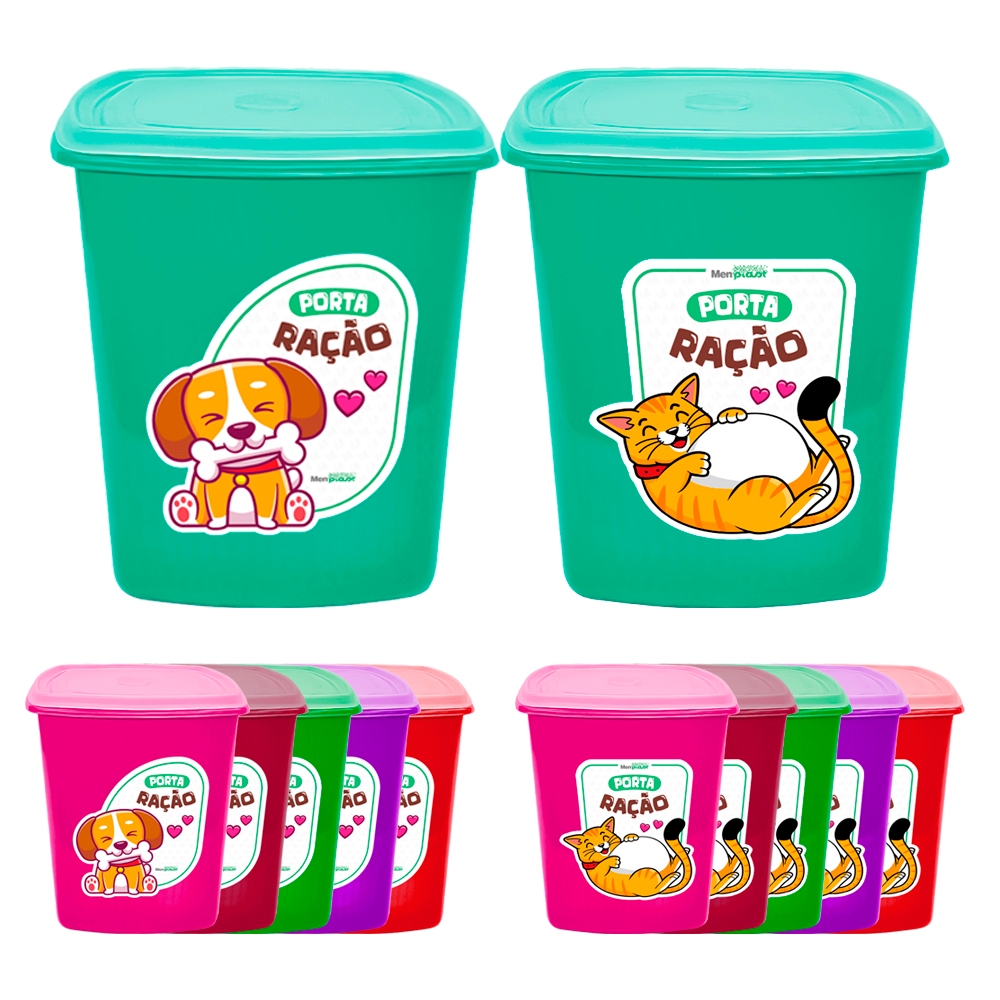 Porta Ração 6 litros Pote para Ração de Cães e Gatos