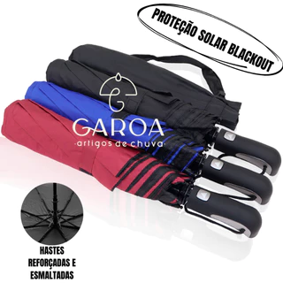 Guarda Chuva Abre Automático Contra Vento Reforçado Preto | 0073 Color
