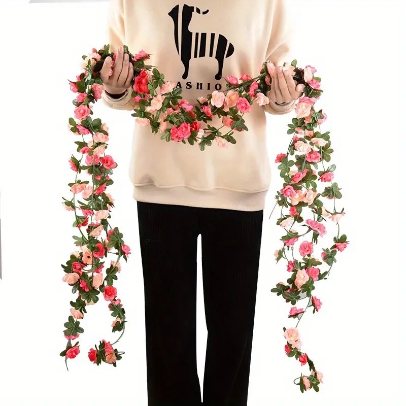 Corrente de Rosas e Folhagem para Decoração na parede - TF802442