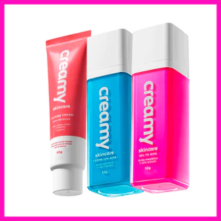Creamy Calming Cream + Àcido Glicólico + Àcido Mandélico (3 Produtos)