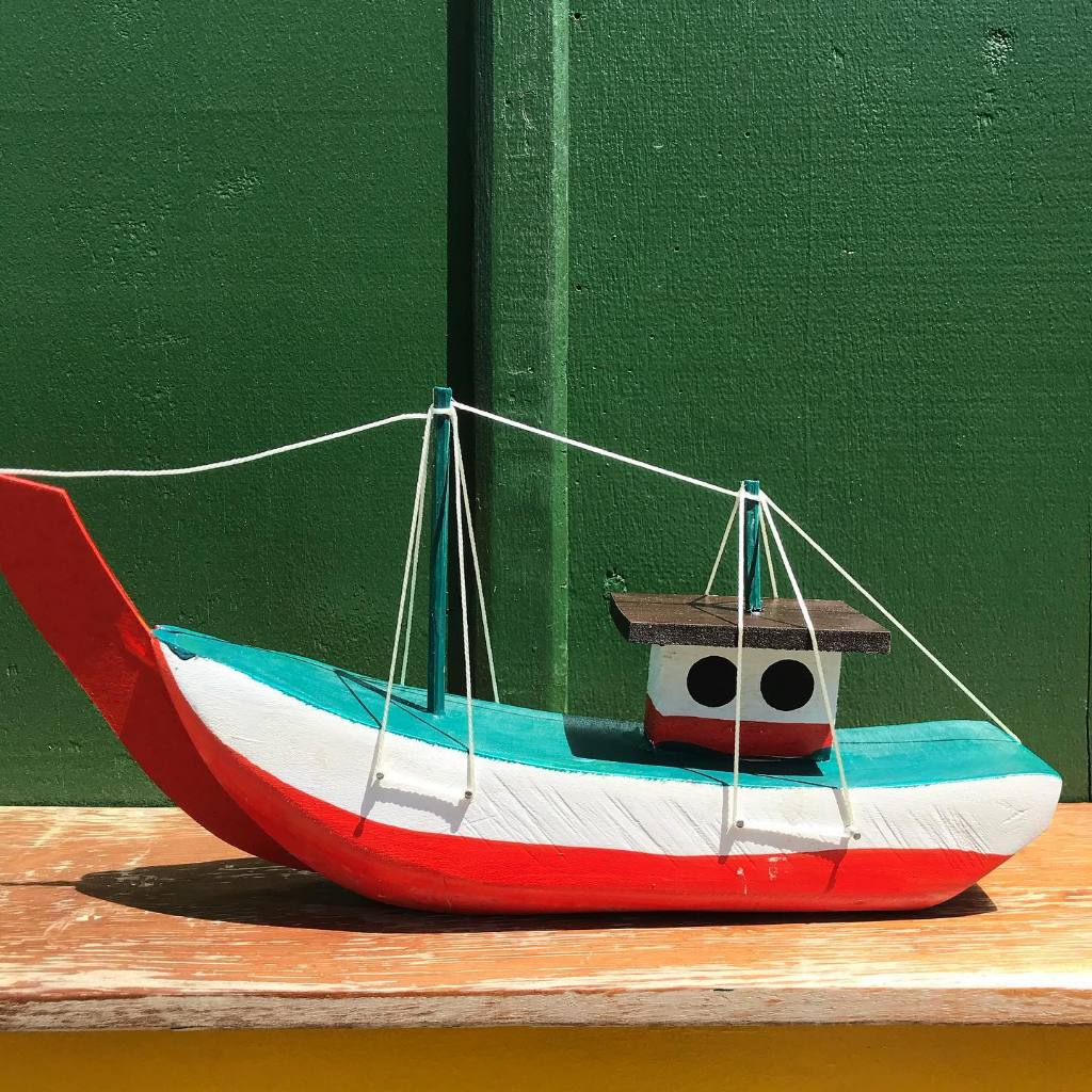 BARCO DE MADEIRA MINIATURA ARTESANATO DECORAÇÃO NÁUTICA ENFEITE CASA DE ...