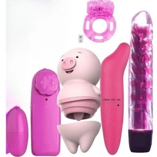 KIT SEX SHOP Vibrador Feminino Estimulador de Clitoris Porquinho + Vibrador Personal + Bullet + Vibra Golfinho