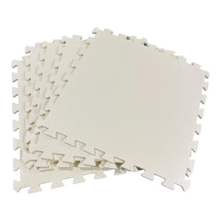 Kit 35 Tapete Tatame Eva Infantil Bebe 50x50x1cm CREME C/ Bordas de Acabamento
