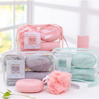 1Kit de Viagem com 5Peças Kit de Viagem Com Bolsa Porta Escova Pente Saboneteira e Ducha Compacto Para Viagem em Oferta na Shopee