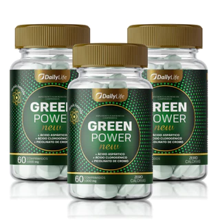 Kit 3x Ácido Clorogenico Aspartico Green Power Suplemento 1000mg