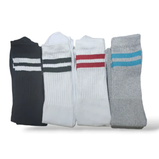 Meias Masculinas Cano Alto Listrada - MONTE SEU KIT COM SUAS CORES FAVORITAS ( 3, 6, 9 e 12 Pares )