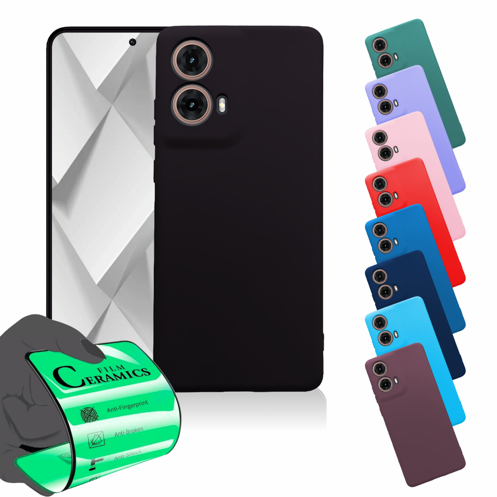 Capa Capinha Anti Shock Aveludada + Película Para Motorola G85