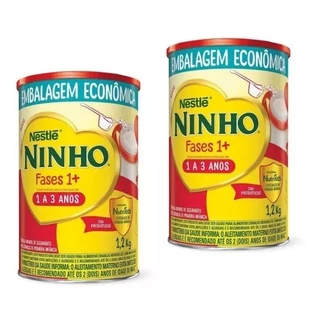 kit 2 Unid Leite Ninho Nestlé  Fases 1+  1,2kg em Oferta na Shopee